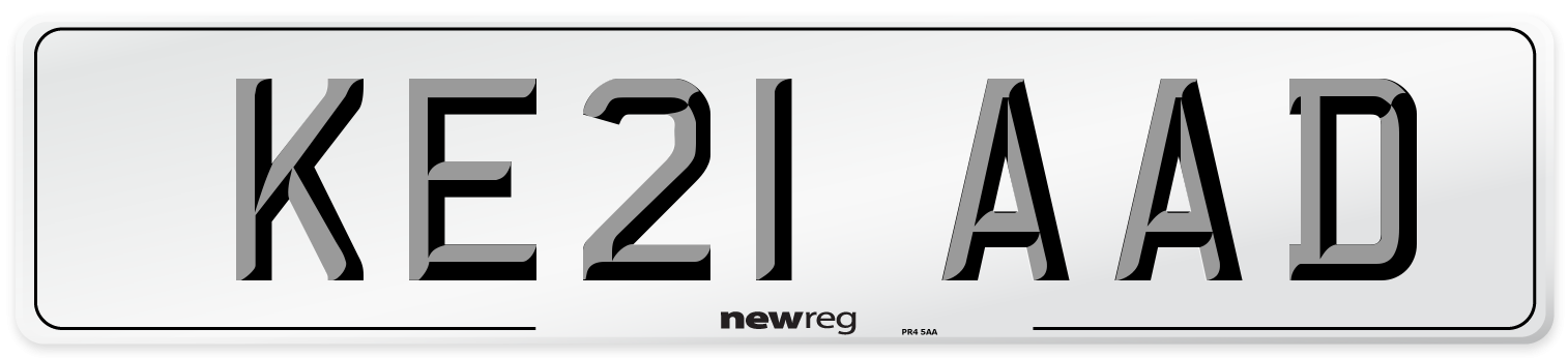 KE21 AAD Number Plate from New Reg